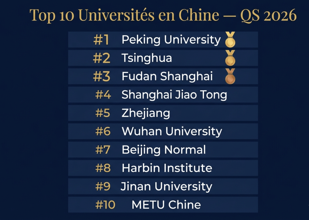 universités en Chine campus 2026