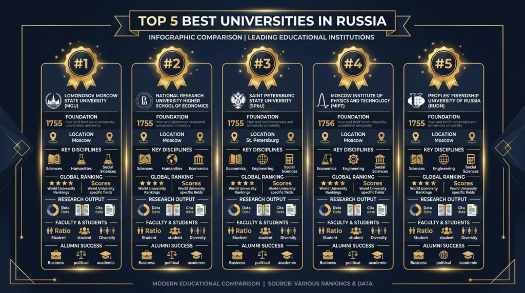 meilleures universités Russie top 5 classement