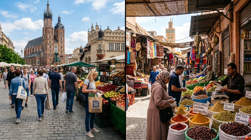 coût de la vie en Pologne vs Maroc