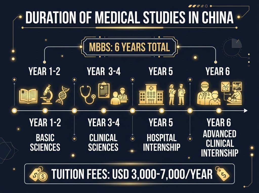 durée études médecine Chine programme MBBS