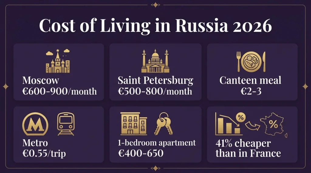 Coût de la Vie en Russie : Logement, Nourriture et Transport
