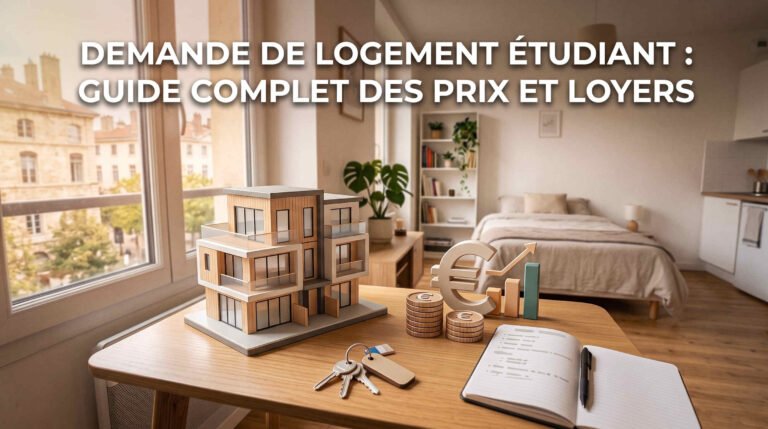 Maquette de logement étudiant avec clés et symbole euro illustrant les prix et loyers des logements étudiants.